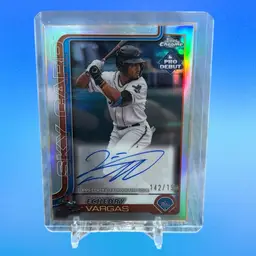 Echedry Vargas 2025 Pro Debut Chrome Refractor Auto 142/199 Texas Rangers