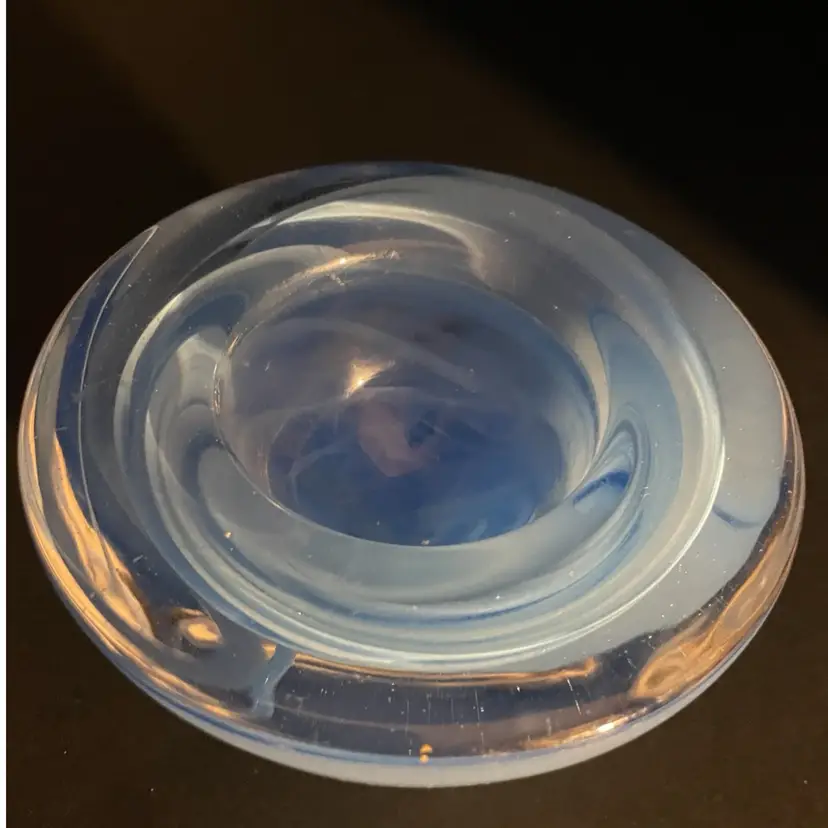 Kosta Boda Blue Swirl Votive 