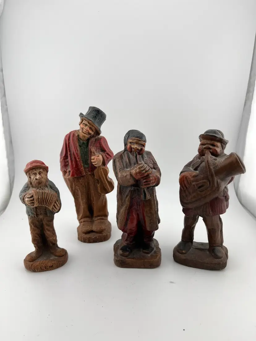 Vintage Hillbilly Band Lot of 4 Syroco Wood Resin Figures.