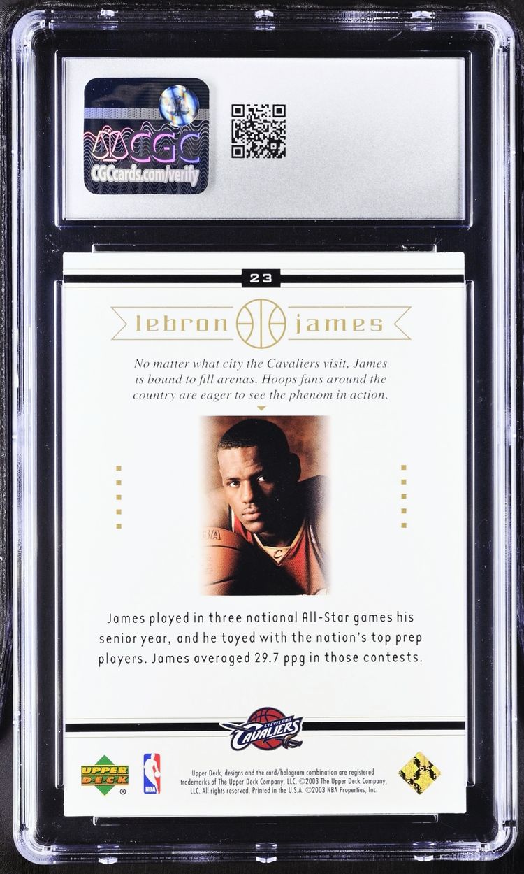 2003-04 Upper Deck LeBron James Box Set Rookie RC #23 Cavaliers CGC 10