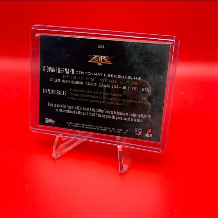 Giovani Bernard 2014 Topps Fire Relic Card Cincinnati, Cincinnati Bengals