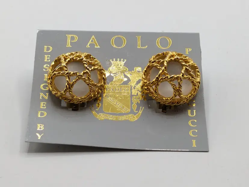 Paola Gucci Gold Tone Clip On Earrings