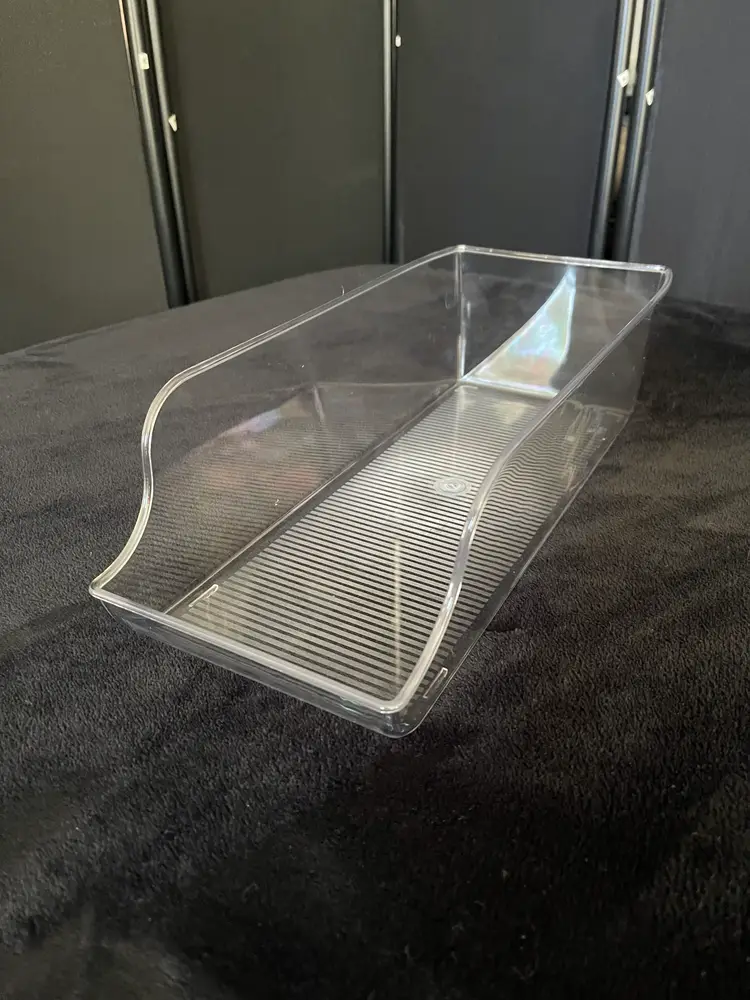 Clear Plastic Refrigerator Organizer Bin for Drinks Cans Bottles