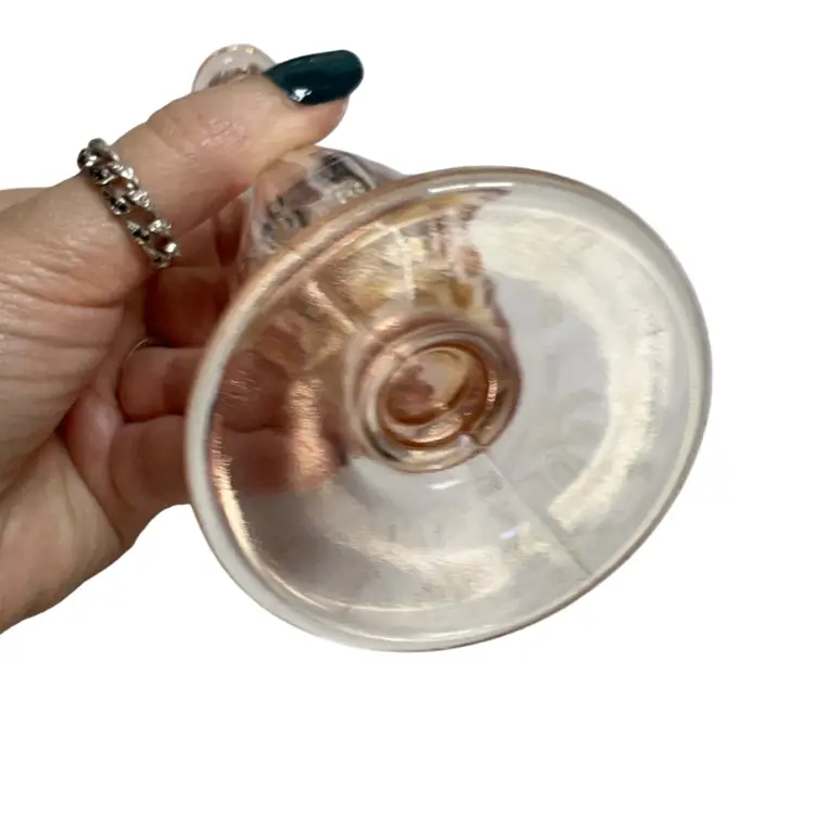 Mini Pink Glass Swung Vase  8”