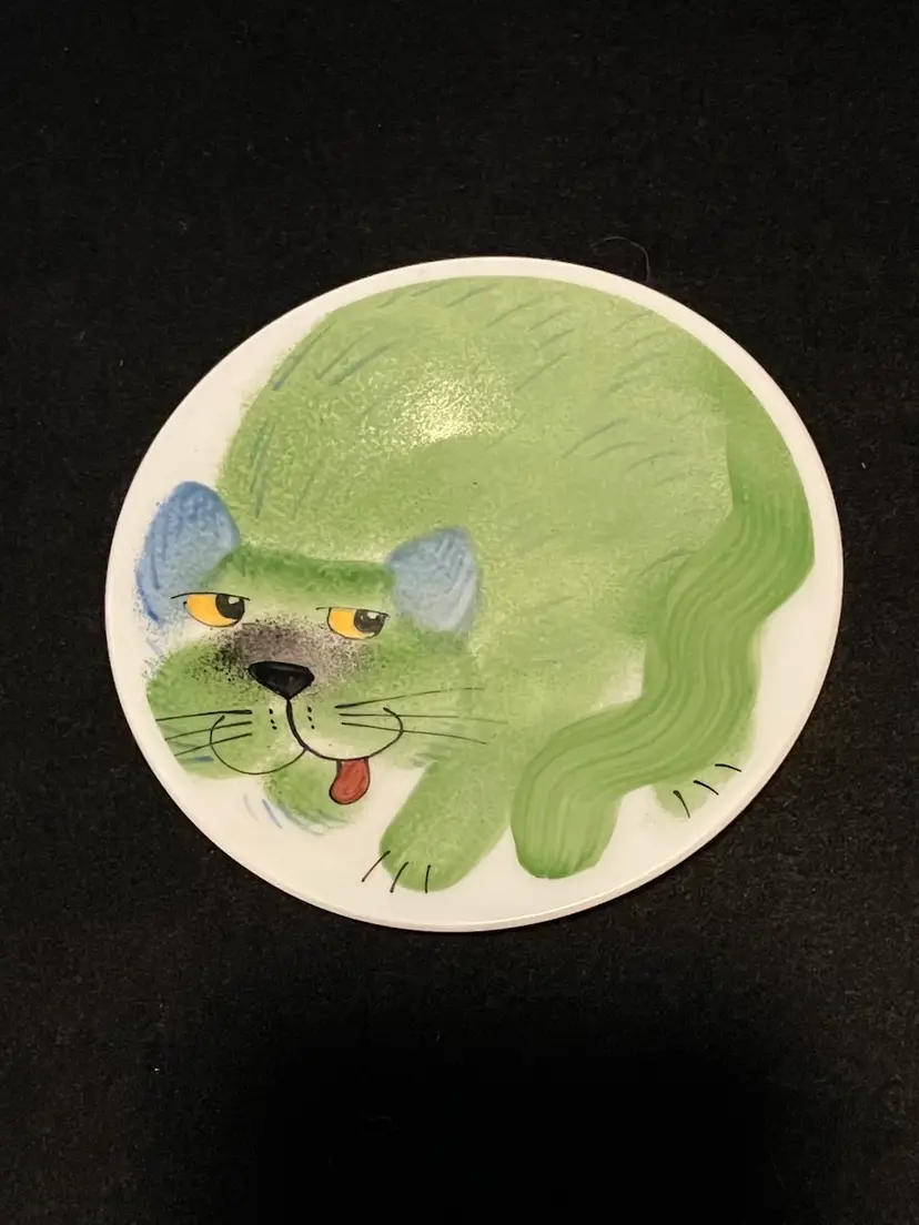Helena Tilk Hand Painted Simple Cat 4.25” Saucer