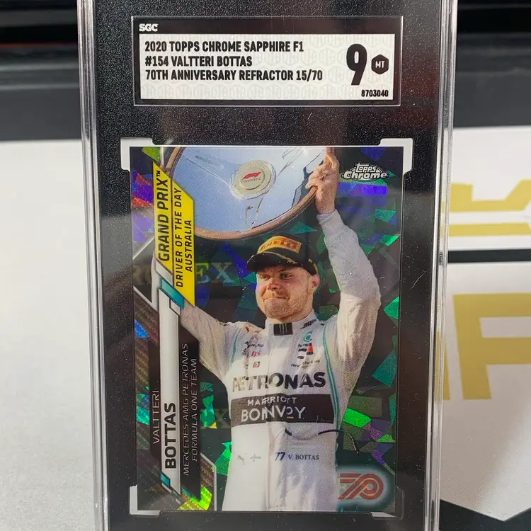 2020 Topps Chrome Valtteri Bottas #154 70th Anniversary SGC 9