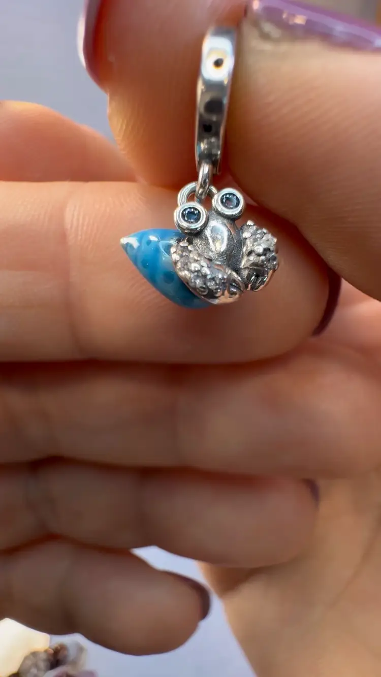 NEW Cute .925 Silver Crab Charm Or Pendant -#2136