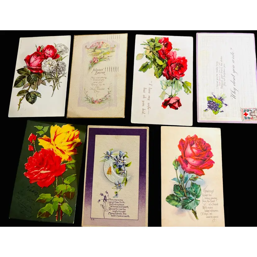 Lot Of 7 Early 1900s Post Cards - Post Cards Have Writing On Them - 6 Have Stamps Good Condition