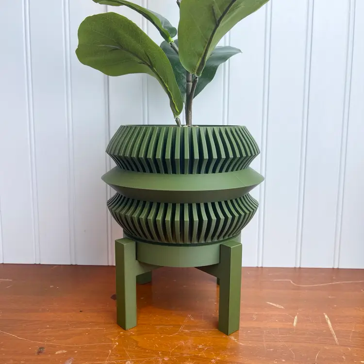 Modern Indoor Flower Pot, Uldol Planter Pot, 3D Printed Indoor Planter w/ Drainage Hole and Drip Tray, Houseplants, Ecofriendly