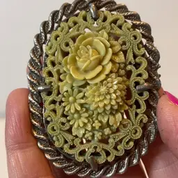 Metal Celluloid Brooch