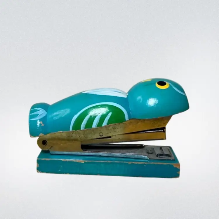 Vintage Herman Pecker & Co Wooden Owl Stapler