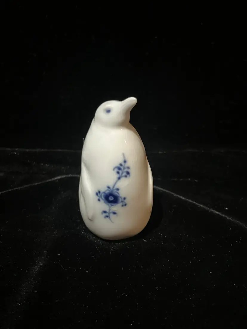 #3371 - Royal Copenhagen Blue And White Penguin Approximately 3”x1.5” - Rare