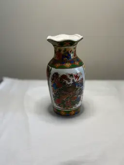 Small China Peacock Geisha Ware Vase
