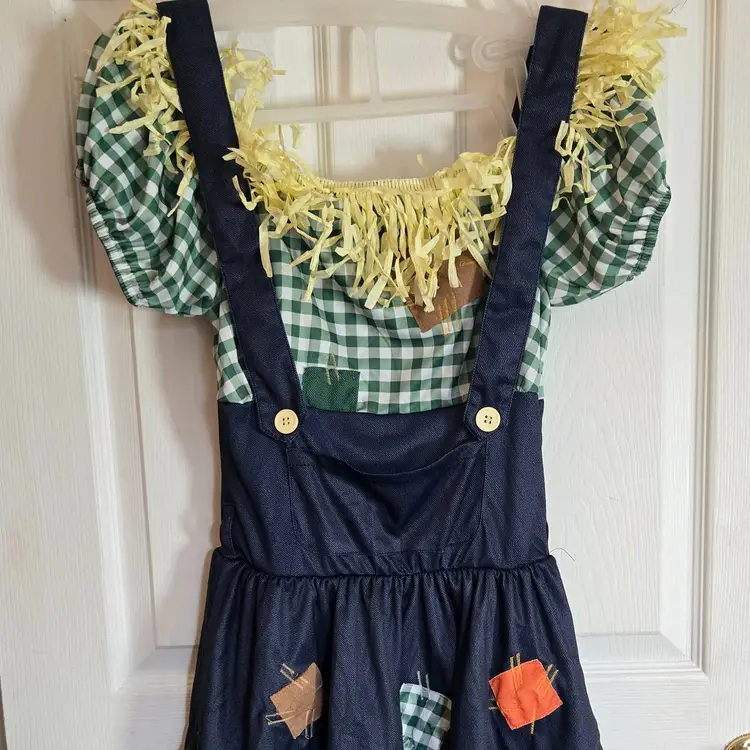 The Wizard of Oz Scarecrow Dress Womens Medium M 6-8 Halloween Costume Stretch