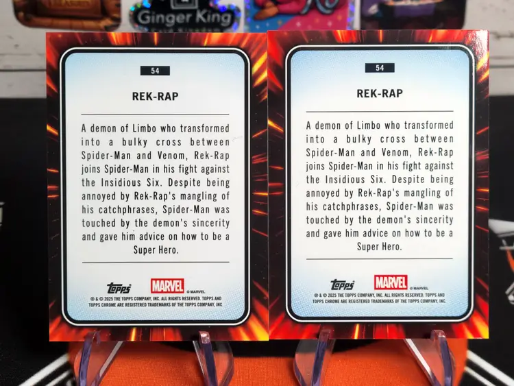 2025 Topps Chrome Marvel Sapphire Rek-Rap Lot of 2 Base and Green 49/99
