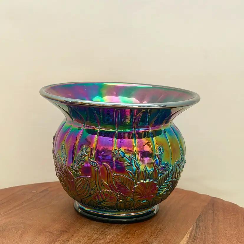 Fenton Purple Carnival Cuspidor Spittoon Bowl Vase
