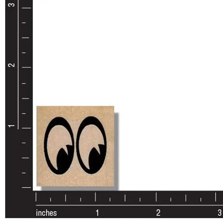 Eyes Looking Down Rubber Stamp