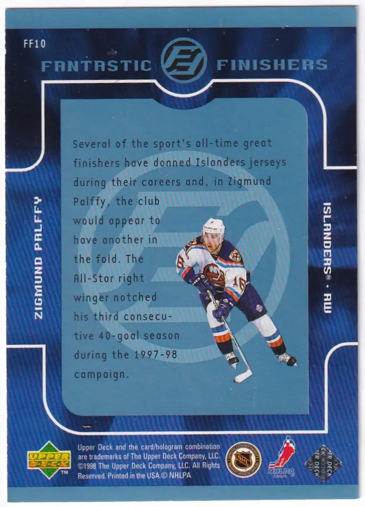 1998-99 Upper Deck Fantastic Finishers #FF10 Zigmund Palffy New York Islanders Hockey Card