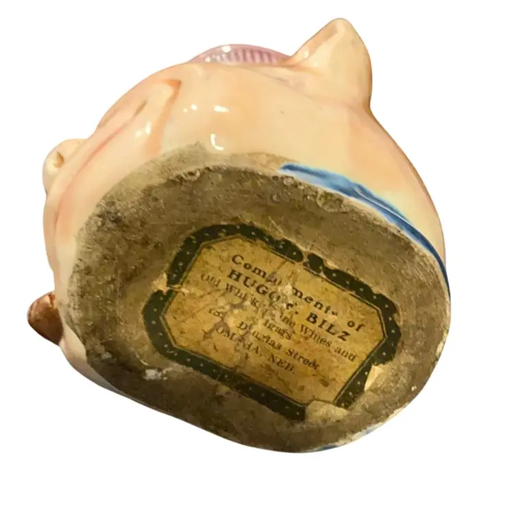 Face Jug Use To Hold Complimentary Liquor From Hugo Bilz.