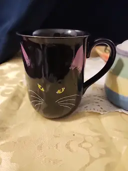 Vintage Otagiri Black Cat Coffee Cup