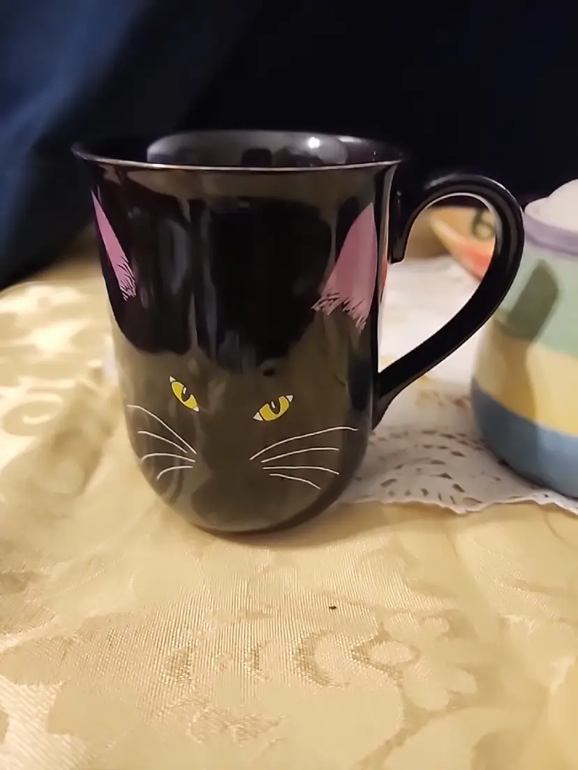 Vintage Otagiri Black Cat Coffee Cup