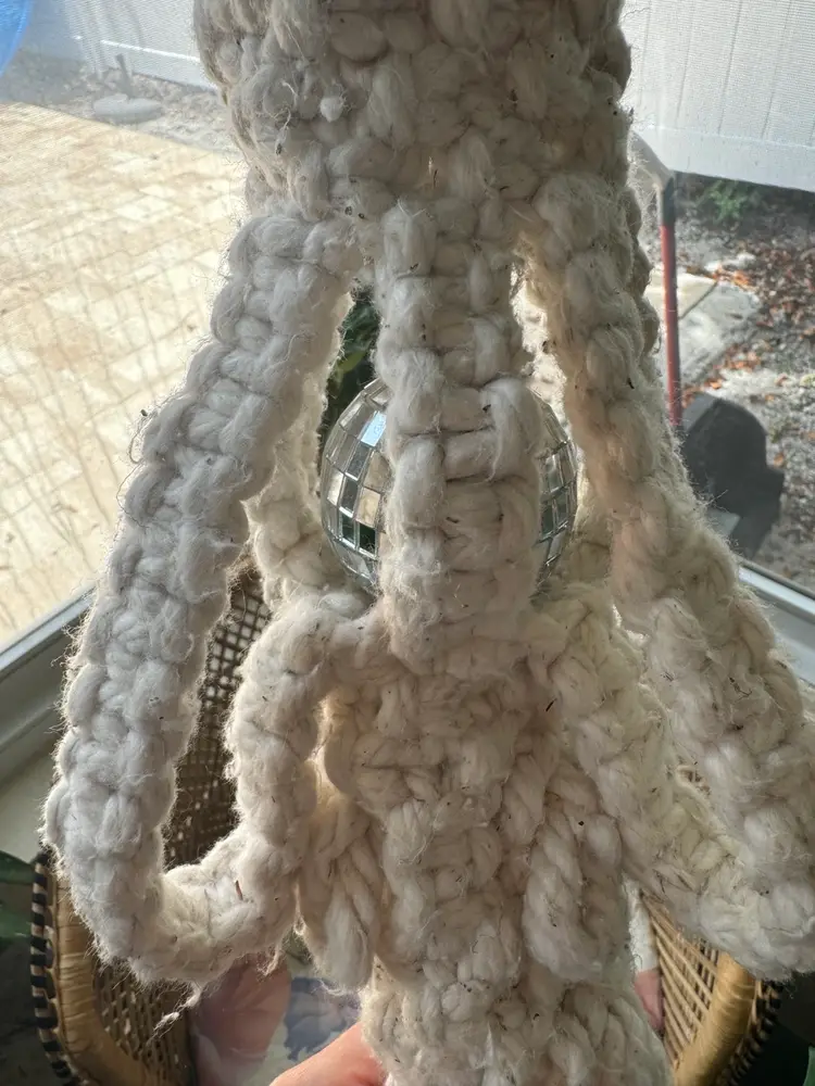 Vintage macramé wine bottle holder