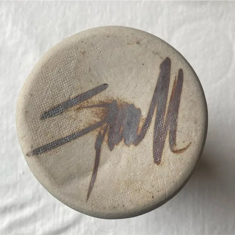 Signed Studio Art Pottery Vase Or Tumbler 6”h