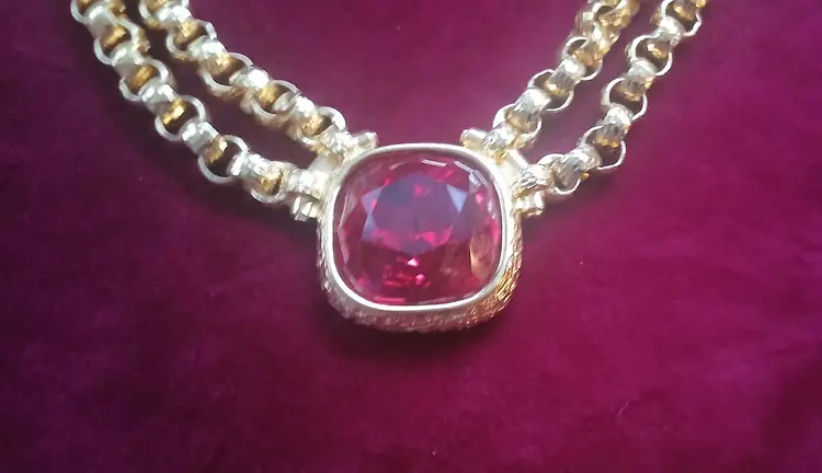 Vintage Red Heart of the sea necklace