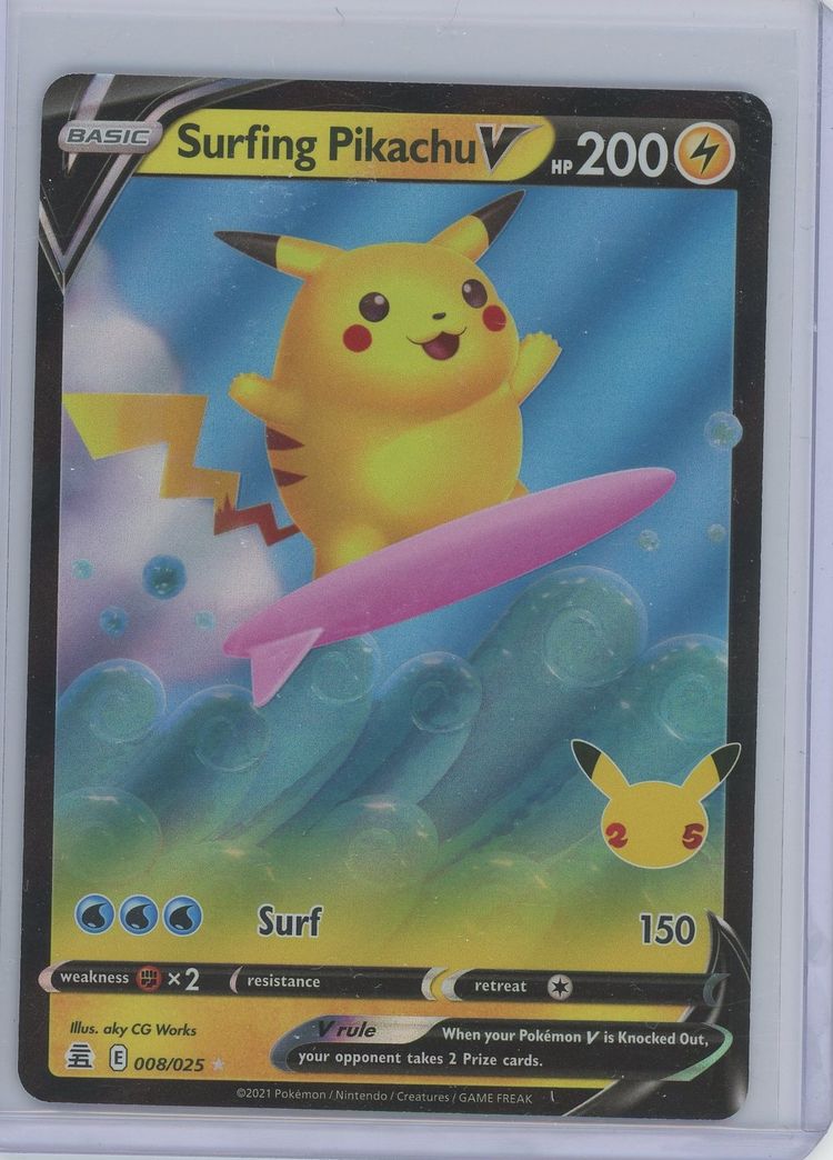 Pokémon Sword & Shield Celebrations Classic Collection Surfing Pikachu V 008/025