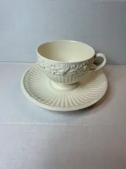 Vintage Wedgewood  Edme QueensWare Embossed Leaves & Vines Cup & Saucer