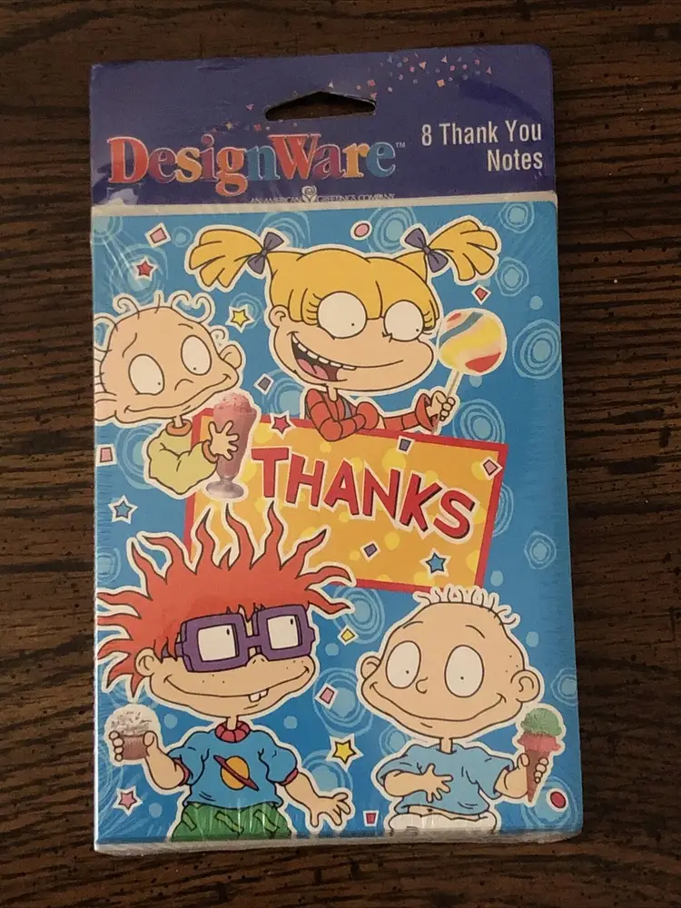 8 Rugrats Thank You Cards Party Nickelodeon Birthday Vintage Retro 90s Cartoon