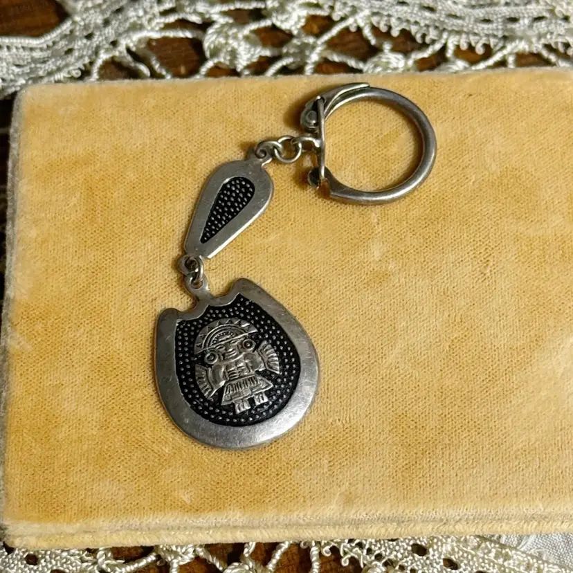 Vintage Sterling Silver Peruvian Keychain 3”