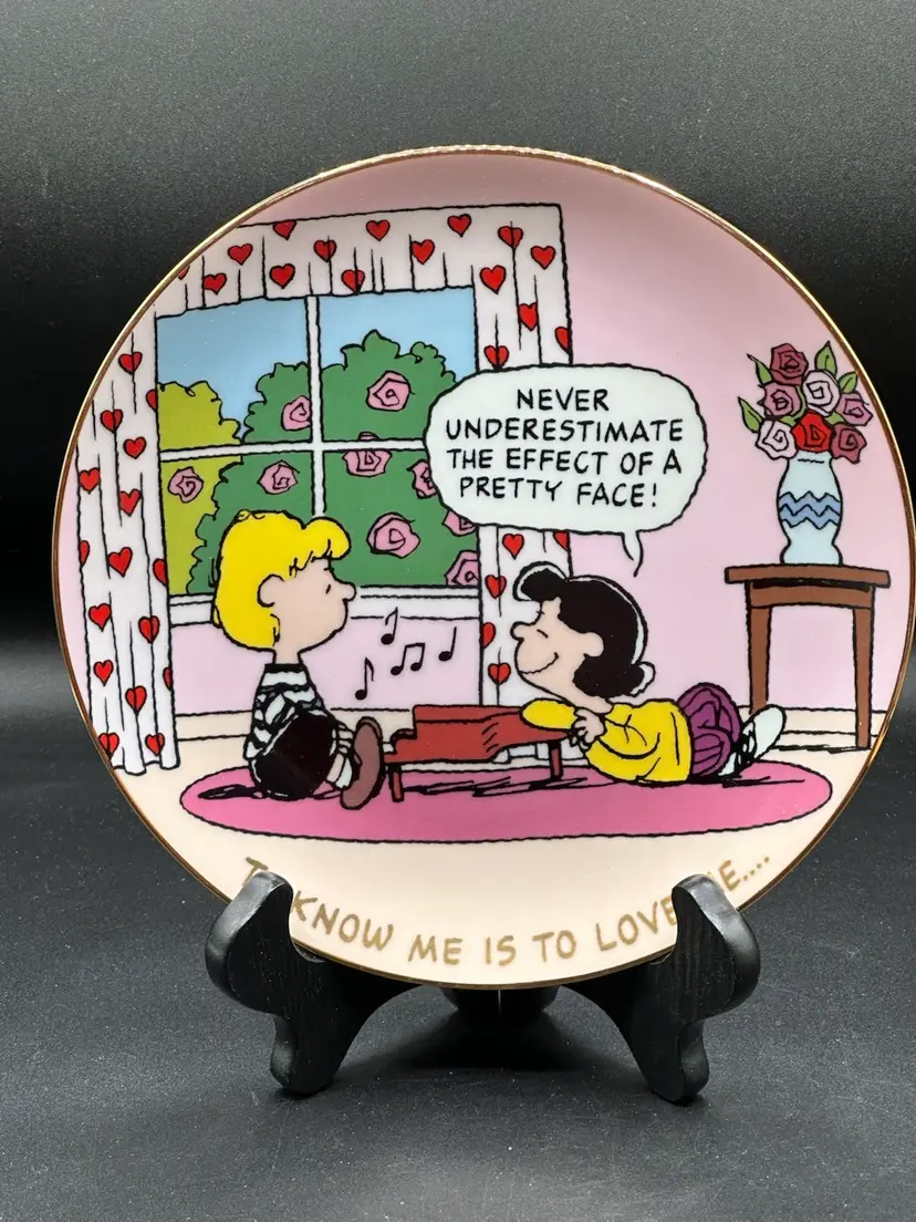 Danbury Mint Peanuts Magical Moments To Know Me Is to Love Me Plate