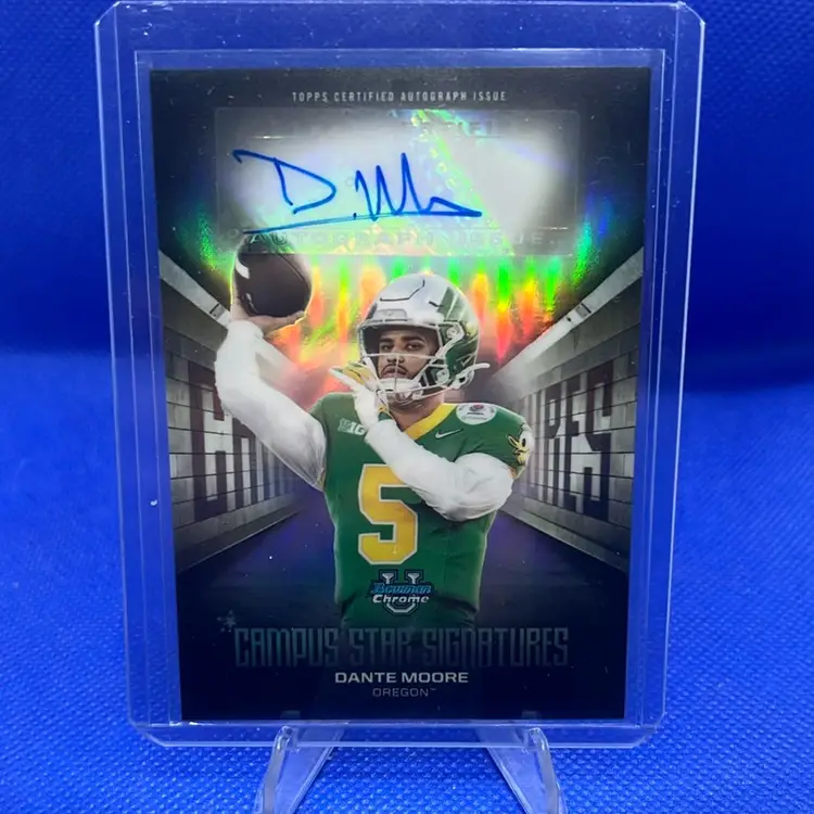 Dante Moore 2025 Bowman Chrome U Campus Signatures Auto Oregon Ducks