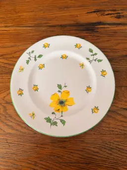 Vintage Royal Victoria English Bone China Yellow Floral Plate | 8 Inch Salad Plate | Cottagecore Garden China | Made in England