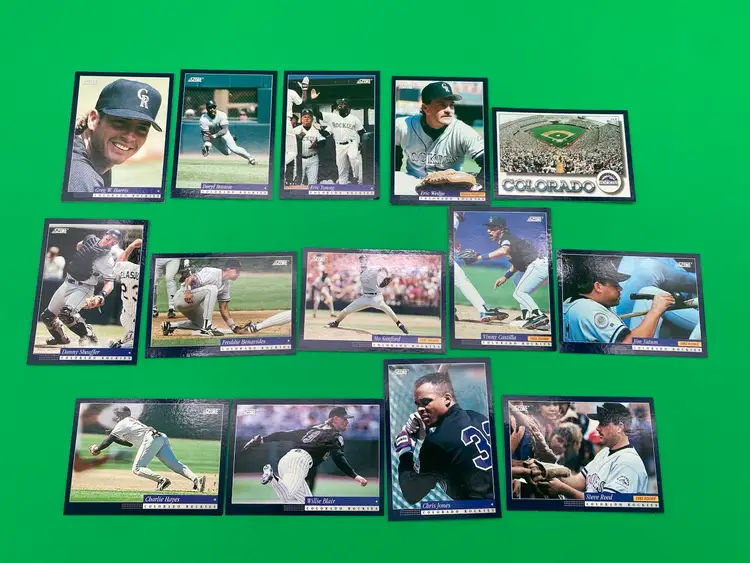 Score 1994 MLB Colorado Rockies Lot of 14 Different Trading Cards