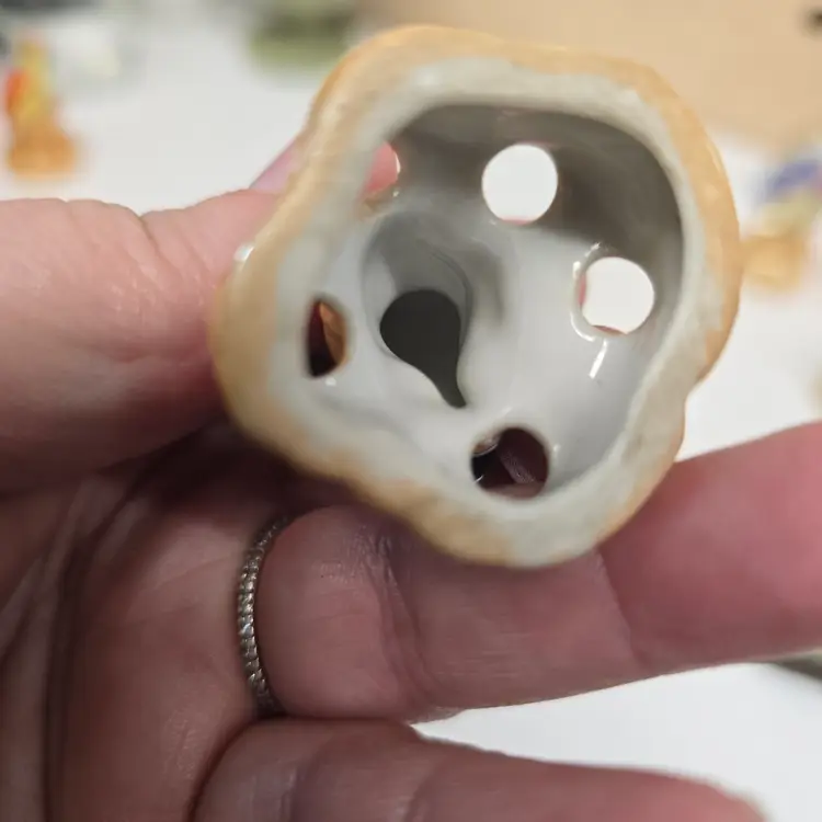 Vintage Lusterware Blue Bird Flower Frog