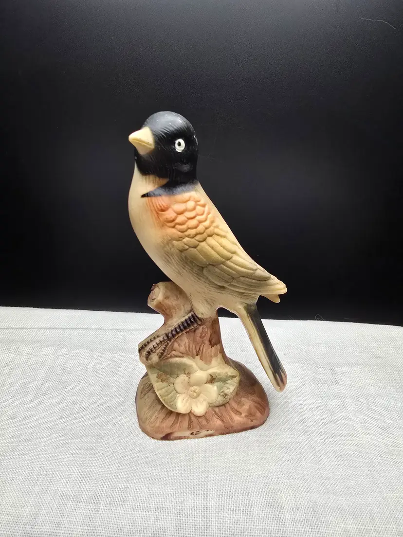 Vintage Celluloid Oriole Bird on a Branch Figurine