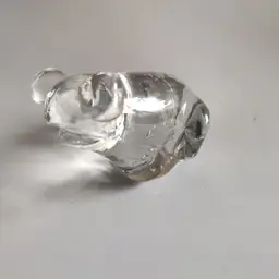 Clear Bulging Eye Derpy Frog Paperweight 2.5in