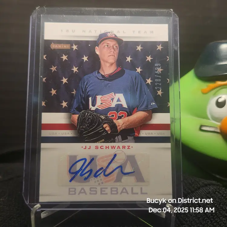 2013 Team USA Auto - JJ Schwarz Oakland Athletics 228/499