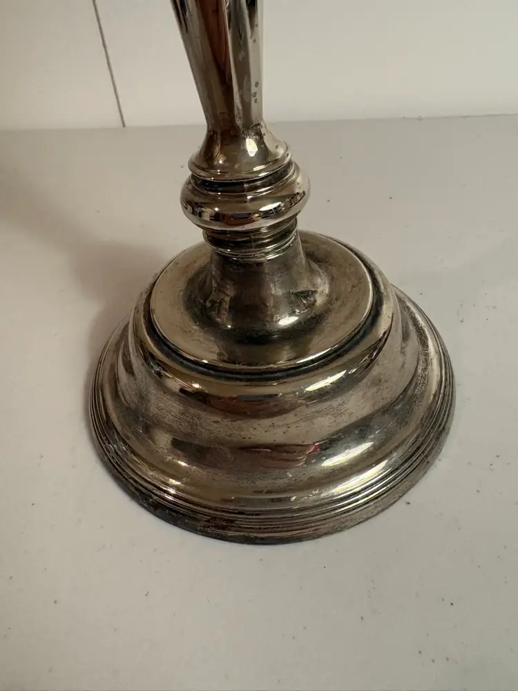 Vintage silver-plated candlestick.