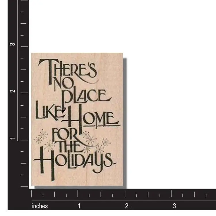 There's No Place Like Home Christmas Saying Rubber Stamp