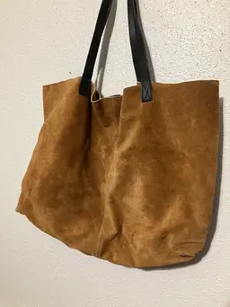 Mark Edwards Suede Leather Tote Handbag Purse Bag