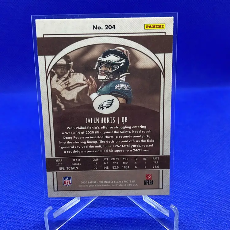 2020-21 Panini Chronicles Legacy Jalen Hurts RC #204 Philadelphia Eagles 