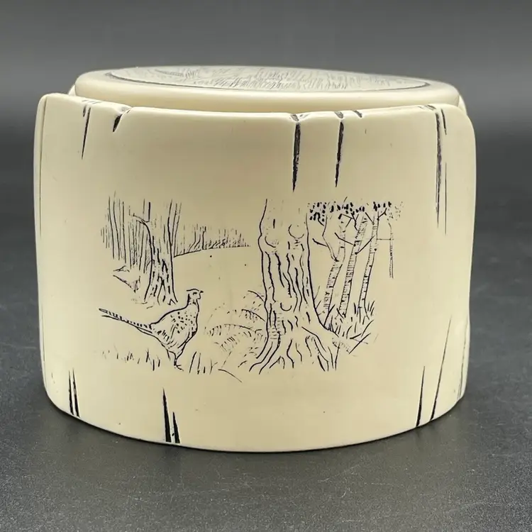 Comoy's of London Faux Scrimshaw Coaster Set Sporting Scenes Set of 6 Vintage