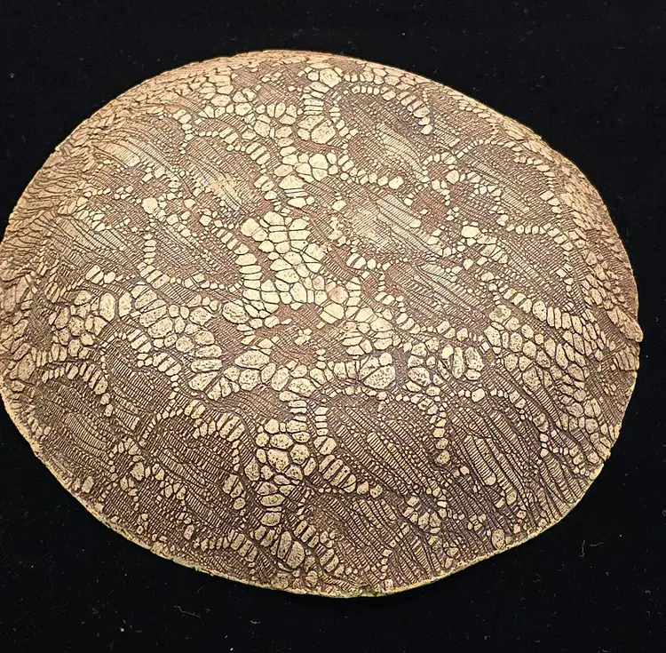 Art Pottery Trinket Dish with Crocus Blossoms 6.25"