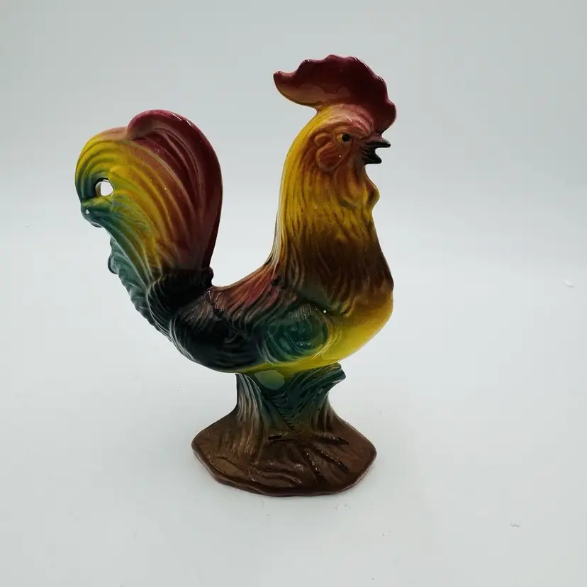 Vintage 1950s MADDUX Rooster California Pottery Painted Figurine