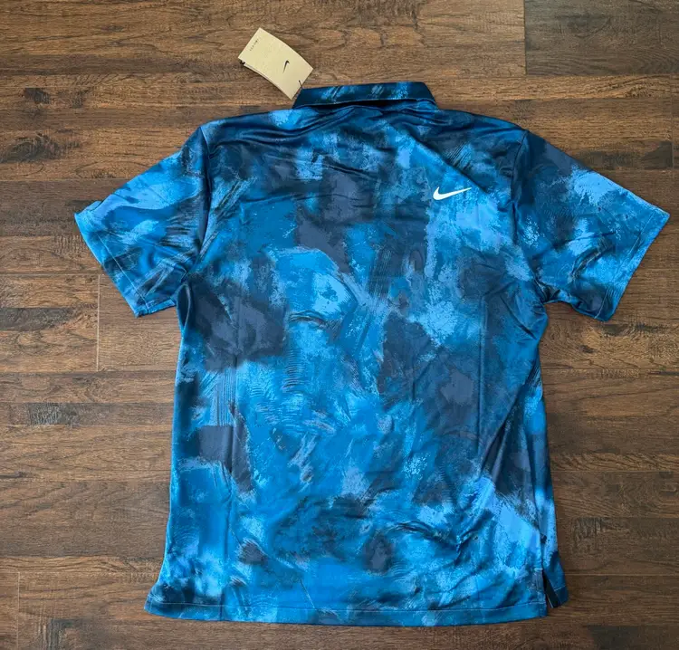 Nike Dri-FIT Tour Golf Stretch Polo Blue Graphic Print FD5935-451 Men's Sizes Med, XL