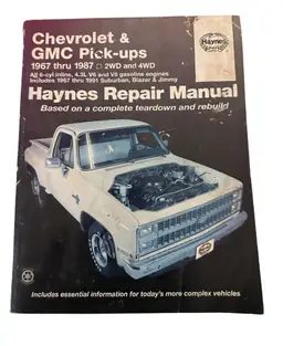 Vtg Haynes Repair Manual Chevrolet & GMC Pickups 1967-1987 GC