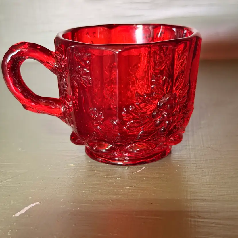Vintage Westmoreland Ruby Red Paneled Grape Cup